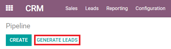 O botão Gerar leads para usar o recurso de mineração de leads.