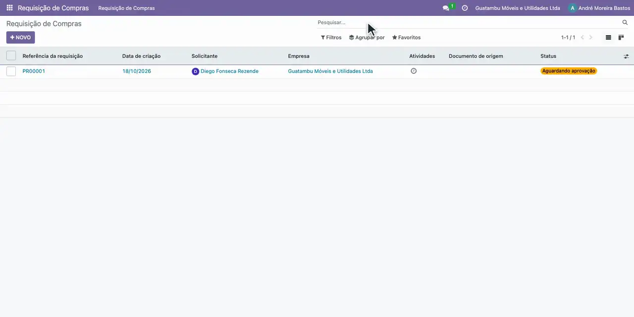 Abra o aplicativo Requisição de Compras e retire os filtros para ver as requisições de todos os setores.