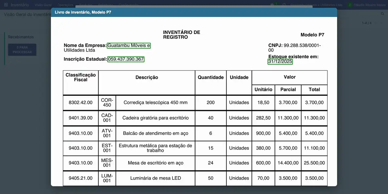 Clique em Criar Relatório: o livro sai em PDF.