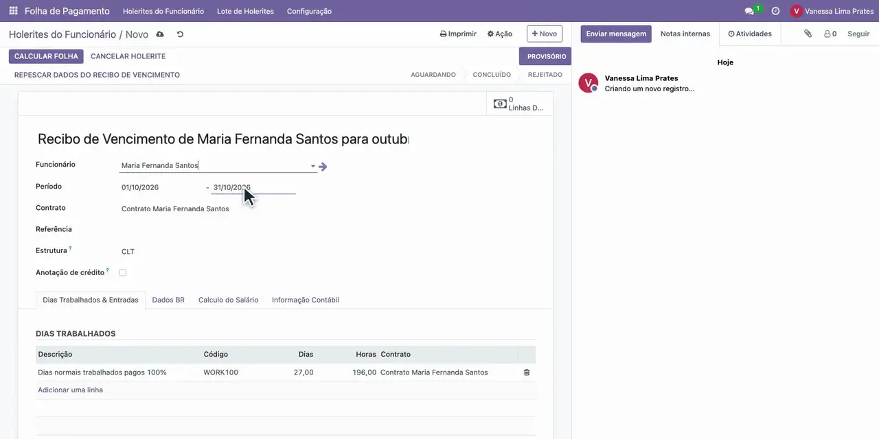 Confira o período do holerite: 01/10/2026 a 31/10/2026.