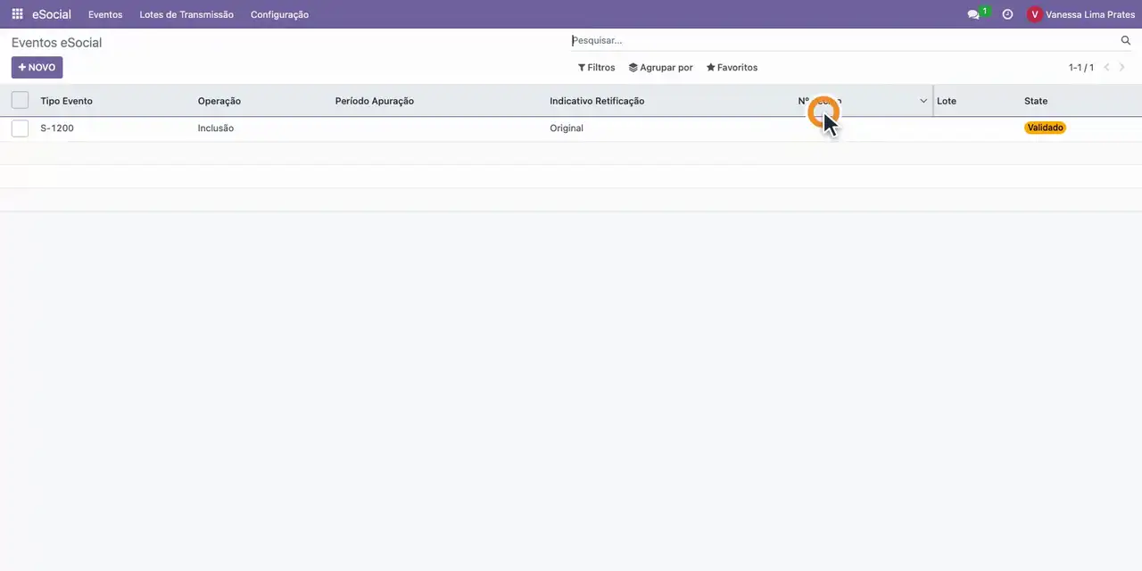 Abra o aplicativo eSocial pelo menu de aplicativos.