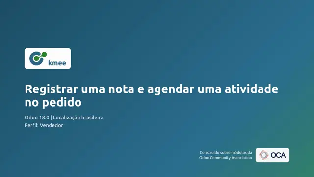 Vídeo: Registrar uma nota e agendar uma atividade no pedido