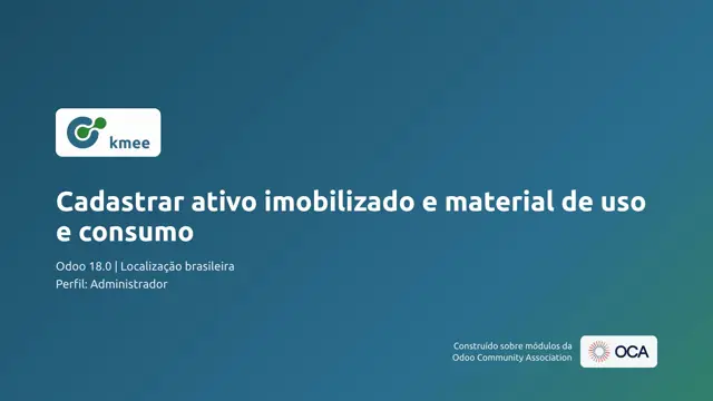 Vídeo: Cadastrar ativo imobilizado e material de uso e consumo