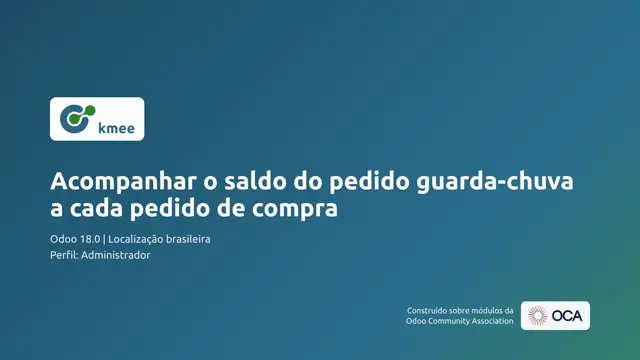 Vídeo: Acompanhar o saldo do pedido guarda-chuva a cada pedido de compra