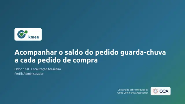 Vídeo: Acompanhar o saldo do pedido guarda-chuva a cada pedido de compra